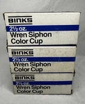 Binks Wren Siphon Color Cup 2.5 Oz Nos Lot Of 3 Vintage Spray Gun. Fixed Price $49.99.