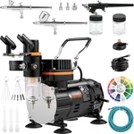 Vevor Airbrush Kit Dual-action Compressor Art Nail Tattoo Makeup Model. Fixed Price $109.76.