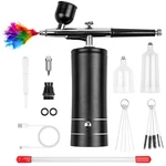 Airbrush Kit Rechargeable Cordless 0.3MM Nozzle Compressor Black Esakoya. Fixed Price $35.99.