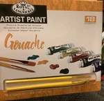 Royal & Langnickel Gouache Color Artist Tube PAINT,-18 Pack 2 Brushes. Fixed Price $18.50.