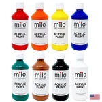 Milo Paint Set Of 8 Colors Oz Bottles Student Primary Acrylics. Fixed Price $55.14.