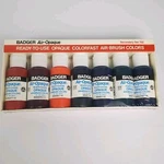 Badger Air-opaque Primary Set 702 Colorfast Brush Colors Sealed Package. Fixed Price $38.00.