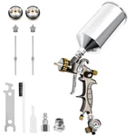 Beetro Hvlp Air Spray Gun, 1000ML Capacity 1.4/1.8MM Tips, Silver. Fixed Price $201.99.