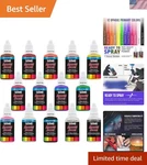Complete 12-COLOR Airbrush Paint Set With Reducer Perfect For All Surfaces. Fixed Price $68.89.