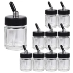 Ophir 10X 22CC Dual Action Airbrush Glass Bottle Jars With Rubber Caps. Fixed Price $20.99.