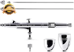 Dual Action Airbrush Kit Gravity Feed Gun Set Makeup Nail Art Silver. Fixed Price $60.96.