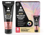 Arteza Pastel Acrylic Paint, Set Of 8, Metallic Tones, 4.06 Fl Oz Tubes, High Vi. Fixed Price $50.76.