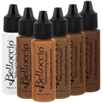 Belloccio Dark Airbrush Makeup Foundation Set Deep Shade Tone Face Cosmetic Kit. Fixed Price $29.99.
