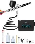 Airbrush Kit W/compressor, 50 Psi, 0.2/0.3/0.5MM Nozzles, Cleaning Set. Fixed Price $95.98.