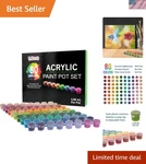 80-COLOR Non-toxic Acrylic Paint Set For Canvas, Wood & Crafts Quality. Fixed Price $34.99.
