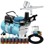 Master Airbrush Gravity Dual-action Set Compressor Primary Colors Paint Kit. Fixed Price $129.99.