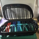 Front Kidney Grille M-color Single Line Glossy Black & Thickened Base. Fixed Price $70.00.