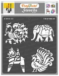 Craftreat Reusable Indian Motif Stencils For Painting On 6X6 Inches, White. Fixed Price $14.72.