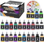 Airbrush Paint Set 24 Colors (30 ML/1 Oz) Opaque & Water Based,fluorescent Acryl. Fixed Price $27.92.