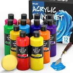 12 Colors Acrylic Paint Set, 250ML/8.45OZ, Large Bulk Rich Pigment. Fixed Price $53.99.
