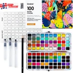 100 Colors Watercolor Paint Set - 50 Regular, 35 Metallic, Macaron And Fluo. Fixed Price $44.80.