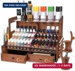 Ophir Paint Organizer, Wooden 104 Holder With 26 Brush Holes,. Fixed Price $86.34.