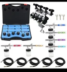 6PCS Of 0.35MM Dual Action Set With 4-AIRBRUSH Holders Splitters Hose. Fixed Price $124.99.