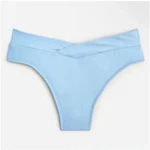 J Crew Cross Front Cheeky High Leg Bikini Bottom Women's Small Light Blue BF171. Fixed Price $19.99.