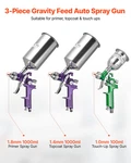 Vevor 3-PIECE Air Spray Gun Kit With Nozzles Automotive Paint Set. Fixed Price $85.05.