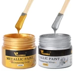 Acrylic Paint Metallic Gold And 6.76 Fl Oz (pack Of 1), Silver. Fixed Price $23.65.