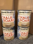 Lot Of 4, Benjamin Moore Black Chalkboard Interior Latex Paint, (1 Quart 4). Fixed Price $47.99.