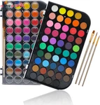Artecho 48 Colors Watercolor Cake Set With 3 Brushes, Washable, Travel Design, P. Fixed Price $13.29.