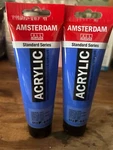 Amsterdam Acrylic Standard Series 4.1 Oz Tubes (2 Pack) Blue. Fixed Price $5.99.