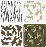Fingerinspire 3 Pcs Layered Stencils - 11 X Inches, Camouflage. Fixed Price $13.18.