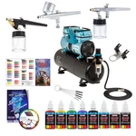 3 Master Airbrush 1/4HP Twin-piston Compressor Kit, 6 Color Acrylic Paint Set. Fixed Price $299.99.