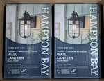 2-PACK Hampton Bay Turner 1-LIGHT Outdoor Matte Black Seeded Glass Wall Lantern. Fixed Price $89.84.