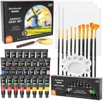 Shuttle Art 46 Pack Acrylic Paint Set, 30 Colors With 10 Brushes. Fixed Price $29.07.