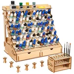 Cacejo Paint Organizer With Brush Holder 105-BOTTLE Natural Wood. Fixed Price $56.17.