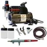 Paasche 1/5 Hp Airbrush Compressor W/ Mil Double Action Siphon Feed Set. Fixed Price $208.95.