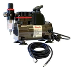Paasche 1/5 Hp Airbrush Compressor W/ Regulator, Hose & Holders. Fixed Price $146.48.