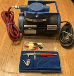Euc Paasche Vl Model Double Action Airbrush & Badger 180-11 Compressor, Hose. Fixed Price $100.00.