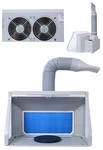 Dual Fans Airbrush Paint Spray Booth W/3 Led Lights Turn Table And Filter Hose. Fixed Price $162.99.