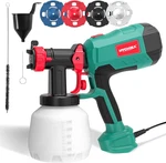 Hychika Paint Sprayer, 700W Hvlp Electric 1200ML Tank 4 Nozzles. Fixed Price $162.01.