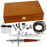 VL-3WC Paasche Double Action Siphon Feed Airbrush W/3 Heads In Wood Case. Fixed Price $135.00.