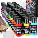 55PCS Acrylic Paint Set 36 Colors 2OZ Bottles With 12 Brushes Non Toxic Artists!. Fixed Price $45.00.