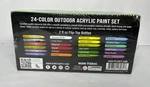 24 Color Outdoor Acrylic Paint Set - Ounce Flip Top Bottles & Brush. Fixed Price $44.99.