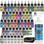 Homy Arty Airbrush Paint - 42 Colors Thinner 16.9 Fl Oz Cleaner Kit Brushes. Fixed Price $58.34.