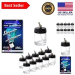 TB-002 Pack Of 10 3/4 Oz Glass Jars For Iwata, Paasche & Badger Airbrushes. Fixed Price $31.96.