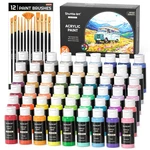 54 Colors Acrylic Paint, Shuttle Art Set With 12 Brushes,.... Fixed Price $53.42.