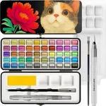 Artistro 50 Metallic Colors Watercolor Paint Set - Portable With Palet. Fixed Price $27.54.