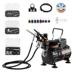 Vevor Kit 1/6 Hp Compressor 3 Airbrushes Tips 2 Fan. Fixed Price $105.99.