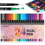 Aen Art Dual Brush Markers For Adult 1 Count (pack Of 24), Colors. Fixed Price $12.99.