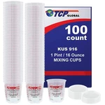 Full Case Of 100 Each - Pint 16OZ Paint Mixing Cups By Custom Shop. Fixed Price $59.49.
