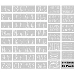 45 Pcs Plastic Cursive Letter Stencils For Painting, Reusable Fancy Alphabet .... Fixed Price $18.42.