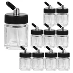 Ophir 10X 22CC Single Action Airbrush Glass Bottle Jars With Rubber Caps. Fixed Price $20.98.